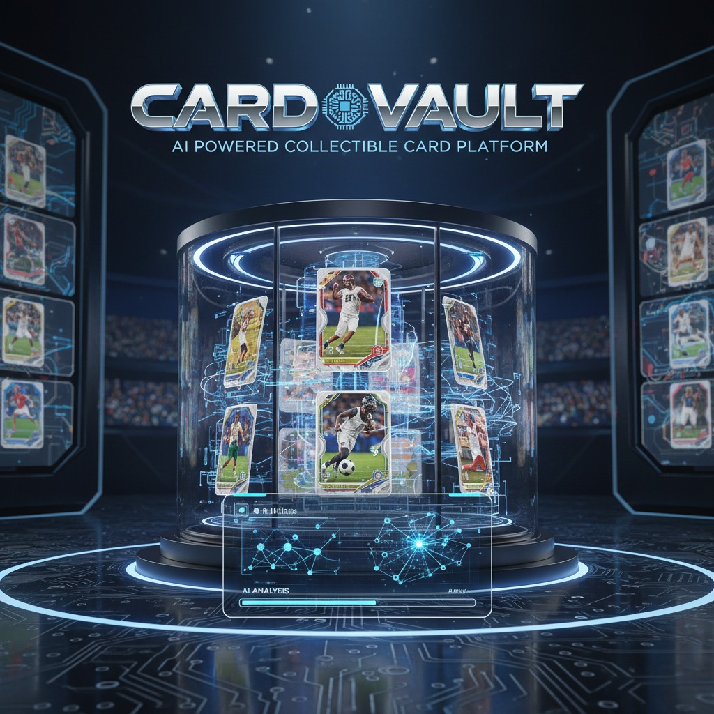 Card vault is an ai powered collectible card platform,Needs to be sport card themed